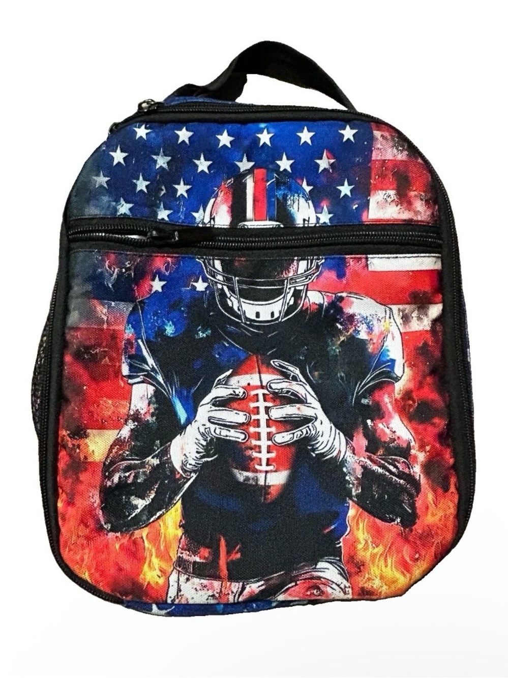 Back To School Boy’s Insulated Lunchbox Football USA America - Picture 1 of 3